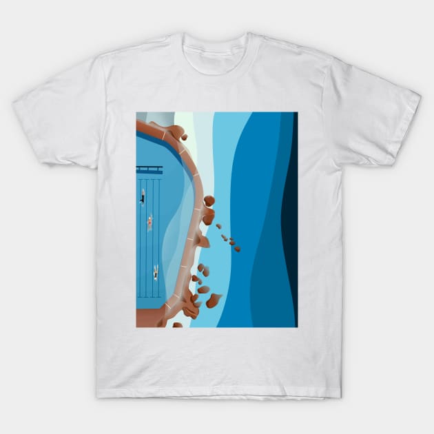 Bronte Baths Ocean Pool Sydney Australia Aerial Illustration T-Shirt by From Above